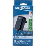 Ansmann APS 300 adattatore e invertitore Interno 3,6 W Nero Nero, Universale, Interno, 100 - 240 V, 50/60 Hz, 3,6 W, 3 - 12 V