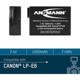 Ansmann A-Can LP-E8 Ioni di Litio 1000 mAh 1000 mAh, 7,4 V, Ioni di Litio