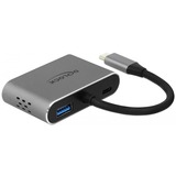 DeLOCK 64074 hub di interfaccia USB 3.2 Gen 1 (3.1 Gen 1) Type-C Grigio grigio, USB 3.2 Gen 1 (3.1 Gen 1) Type-C, HDMI, USB 3.2 Gen 1 (3.1 Gen 1) Type-A, USB 3.2 Gen 1 (3.1 Gen 1) Type-C, VGA, 3840 x 2160 Pixel, Grigio, Metallo, 87 W