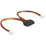 DeLOCK Cavo adattatore di alimentazione SATA 15 pin maschio > 2x Floppy 4 pin femmina 