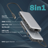 Digitus Docking station USB-C 8 porte grigio/Nero