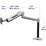 Ergotron LX Monitor Arm Steh-Sitz, Base per monitor alluminio