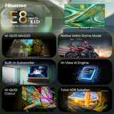 Hisense ULED 55E8S MiniLED, QLED TV Nero/grigio scuro