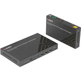 Lindy Extender KVM HDBaseT 3.0 HDMI 4K60 e Tipo C Cat.6A 70m, Estensione HDMI Nero