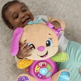 Mattel Laugh & Learn JFD31 peluche, Peluche animali fucsia/marrone chiaro, 0,5 anno/i, Sonoro, Stilo AA, Batterie incluse
