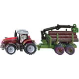SIKU BLISTER Massey Ferguson con rimorchio forestale, Veicolo modello 