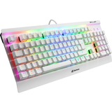 Sharkoon SKILLER SGK3 tastiera USB QWERTZ Tedesco Bianco bianco, Full-size (100%), USB, Interruttore a chiave meccanica, QWERTZ, LED RGB, Bianco