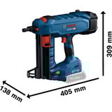 Bosch GNB 18V-38 Professional Chiodatrice Batteria blu/Nero, Chiodatrice, Scomparto dritto, Nero, Blu, 1,3 cm, 3,8 cm, 96 dB