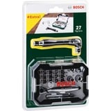Bosch Set di punte per avvitatori e cricchetto, 27 pezzi, Pistola verde