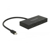 DeLOCK Splitter DisplayPort 1x mini DisplayPort 1.2 > 4x DisplayPort 4K, Separatori DisplayPort Nero