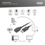 Digitus Cavo di prolunga DisplayPort 1.2, spina > presa Nero