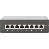 Digitus Desktop CAT 6, pannello patch classe E, schermato Nero, pannello patch classe E, schermato, RJ-45, Cat6, Nero, 285 mm, 55 mm, 778 g