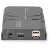 Digitus Ricevitore Extender KVM IP HDMI, Switch KVM Nero