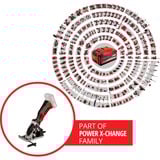 EINHELL Mini sega circolare a batteria Power X-Change TE-CS 18/89 Li-Solo, 18Volt rosso/Nero