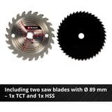 EINHELL Mini sega circolare a batteria Power X-Change TE-CS 18/89 Li-Solo, 18Volt rosso/Nero