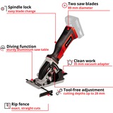 EINHELL TE-CS 18/89 Li-Solo, Sega circolare rosso/Nero