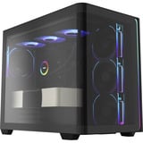 FSP M580-BP Midi Tower Nero, Chassis Tower Nero, Midi Tower, PC, Nero, ATX, micro ATX, Mini-ITX, Vetro, SPCC, 16 cm