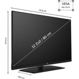 JVC LT-32VH4455 TV 81,3 cm (32") HD Nero 250 cd/m², Televisore LED Nero, 81,3 cm (32"), 1366 x 768 Pixel, HD, DVB-C, DVB-S2, DVB-T2, Nero