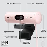 Logitech Brio 500, Webcam rosa/Nero