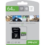 PNY Elite microSD 64 GB, Scheda di memoria grigio/Verde