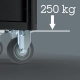 Wera 9706 Tool Rebel Carrello da officina Stainless 2, con equipaggiamento, Carrelli per attrezzi Nero/Argento