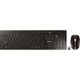 CHERRY DW 9100 SLIM tastiera Mouse incluso Universale RF senza fili + Bluetooth QWERTY Inglese US Nero, Set desktop Nero/Bronzo, Wireless, RF senza fili + Bluetooth, QWERTY, Nero, Mouse incluso