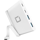 DICOTA D31731 replicatore di porte e docking station per notebook Bianco, Hub USB bianco, 100 W, Bianco, 90 mm, 60 mm, 15,7 mm, 57 g