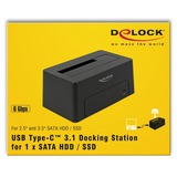 DeLOCK 63958 docking station per unità di archiviazione USB 3.2 Gen 2 (3.1 Gen 2) Type-C Nero Nero, HDD, SSD, Serial ATA III, 2.5,3.5", USB 3.2 Gen 2 (3.1 Gen 2) Type-C, 6 Gbit/s, Nero