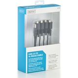 Digitus Cavo ® da USB 2.0 a 4xRS232 Nero, Nero, 1,5 m, USB tipo A, DB-9, Maschio, Maschio