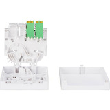 Digitus Custodia FTTH con 2 x accoppiatori LC/APC DX con otturatore, Housing bianco