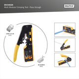 Digitus Strumento di crimpatrice multimodulare, Pass through, Pinza crimpatrice giallo