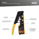 Digitus Strumento di crimpatrice multimodulare, Pass through, Pinza crimpatrice giallo