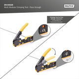 Digitus Strumento di crimpatrice multimodulare, Pass through, Pinza crimpatrice giallo