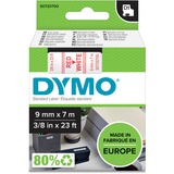 Dymo D1 - Standard Etichette - Rosso su bianco - 9mm x 7m, Nastro di scrittura Rosso su bianco, Poliestere, Belgio, -18 - 90 °C, DYMO, LabelManager, LabelWriter 450 DUO