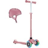 GLOBBER Primo Plus Lights incl. casco, Scooter rosa/Rosa