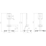 HAGOR BrackIT Rotate 165,1 cm (65") Nero Pavimento Nero, Libera installazione, 45 kg, 116,8 cm (46"), 165,1 cm (65"), 400 x 400 mm, Nero