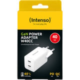 Intenso Power Adapter W40CC GaN, Caricabatterie bianco
