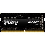 Kingston FURY FURY 32GB 3200MT/s DDR4 CL20 SODIMM Impact, Memoria Nero, 32 GB, 1 x 32 GB, DDR4, 260-pin SO-DIMM, Nero