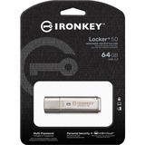 Kingston IronKey Locker+ 50 64 GB alluminio
