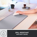 Logitech Desk Mat Studio Series Grigio, Tappetino per mouse grigio, Grigio, Monocromatico, Nylon, Poliestere, Gomma, Barra appoggiaferro antiscivolo