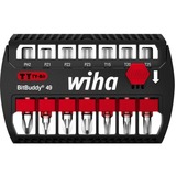Wiha Set di punte BitBuddy TY-Bits 49mm, 7 pezzi, Set di bit Nero/Rosso
