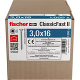 fischer Vite per truciolato ClassicFast II 3,0x16 testa svasata TX 