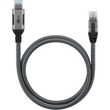 goobay Cavo Ethernet USB-A 3.2 Gen1 connettore > connettore RJ-45, Scheda di rete Nero/Argento