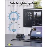 goobay Cavo Ethernet USB-A 3.2 Gen1 connettore > connettore RJ-45, Scheda di rete Nero/Argento