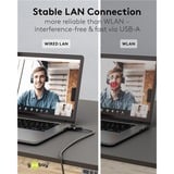 goobay Cavo Ethernet USB-A 3.2 Gen1 connettore > connettore RJ-45, Scheda di rete Nero/Argento