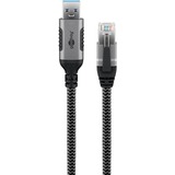 goobay Cavo Ethernet USB-A 3.2 Gen1 connettore > connettore RJ-45, Scheda di rete Nero/Argento