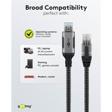 goobay Cavo Ethernet USB-A 3.2 Gen1 connettore > connettore RJ-45, Scheda di rete Nero/Argento