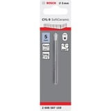 Bosch CYL-9 1 pz Punte per trapani, Trapano Trapano, 5 mm, 70 mm, Piastrelle morbide in ceramica, Piastrella morbida, Piastrella da parete morbida, Vetro non indurito, Attacco cilindrico, Acciaio inox, Bianco