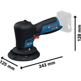 Bosch Lucidatrice a batteria GPX 12V-125 Professional solo, 12 Volt, Macchina di lucidatura blu/Nero