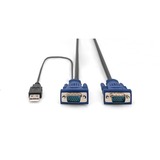 Digitus Cavo USB KVM per consolle KVM 3 m, PS/2, PS/2, VGA, Multicolore, Nero, USB